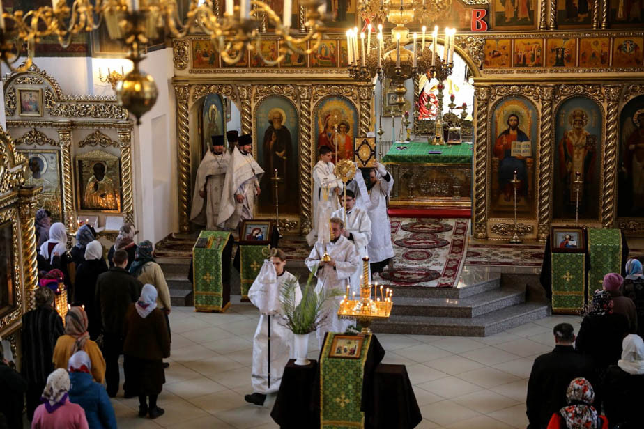 Божественная литургия в Никольском соборе г. Волжска Марий Эл