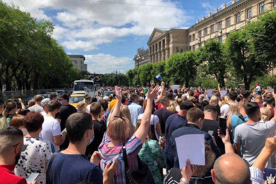 Митинг в защиту губернатора Фургала в Хабаровске