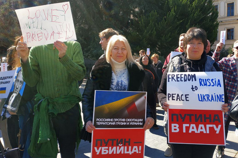 Лидия на митинге
