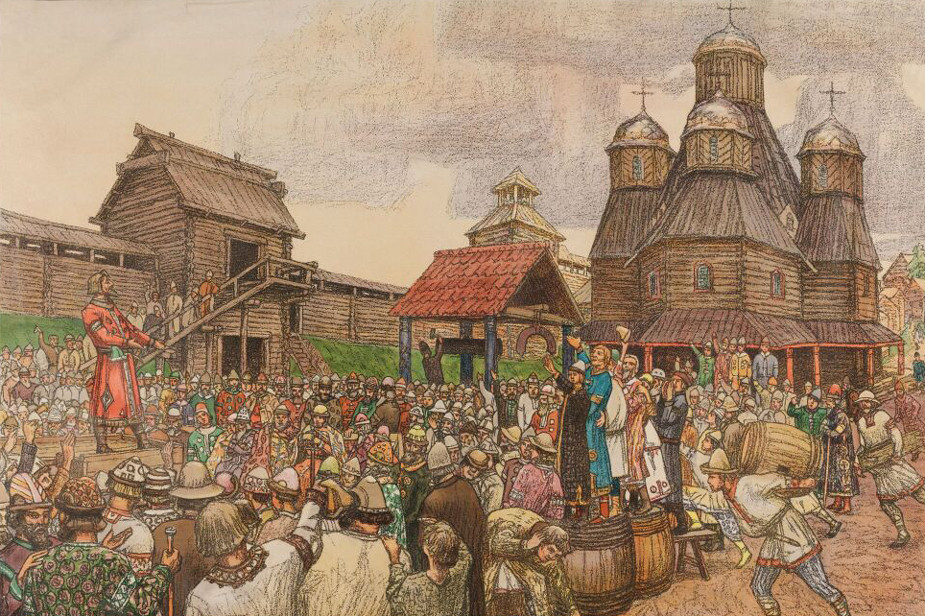 «Псковское вече», картина Аполлинария Васнецова, 1908-1909 годы. Из собрания Третьяковской галереи